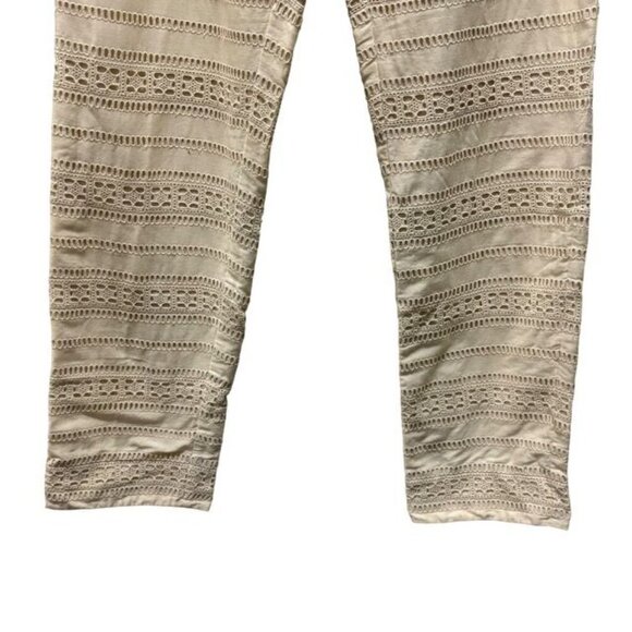 MaxMara Weekend Womens Lace Embroidered Pants Size 4 Beige Fully Lined - Picture 7 of 10
